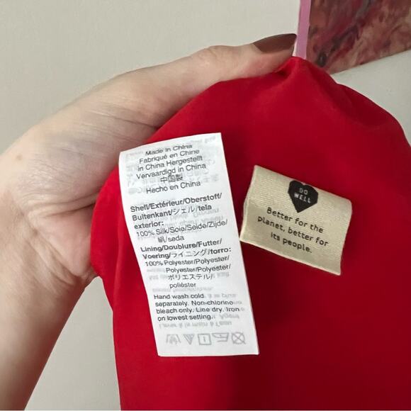 Madewell Silk Ruffle-Sleeve Button-Front Dress in Little Lilies - Picture 5 of 7